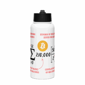 Water Bottle with Bitcoin Equation