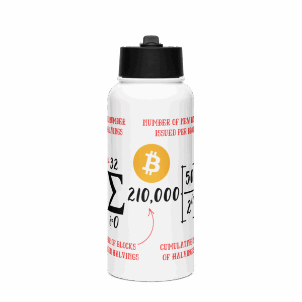Water Bottle with Bitcoin Equation