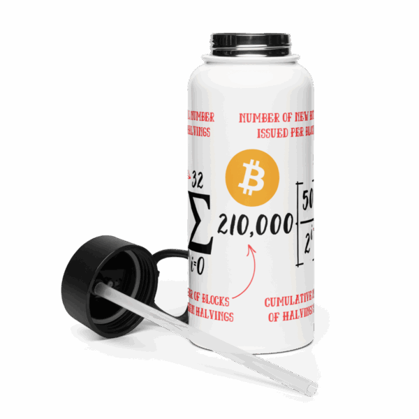 Water Bottle with Bitcoin Equation