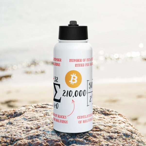 Water Bottle with Bitcoin Equation