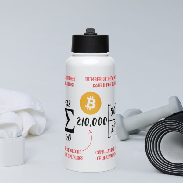 Water Bottle with Bitcoin Equation